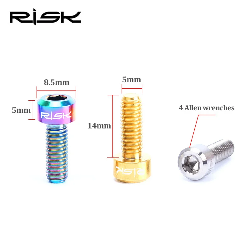 Thumb Shifter Fixing Bolts M5*14mm Ti Mountain Bike Derailleur Lever Screws 2PCS