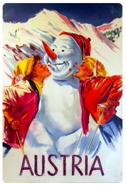 

The Snowman Austria Alps Ski Travel Classic Retro Poster Canvas Painting DIY Wall Paper Home Decor Gift