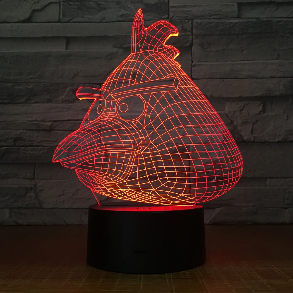 

Angry Birds 3d 7 Color Night Lights Decorative Personality Table Lamp 1551