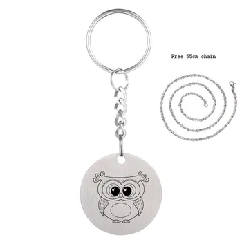 

New Fashion Owl 316L Stainless Steel Keyring Key Holder Purse Bag For Car Christmas Gift Keychains 2018 Amimal Keychain