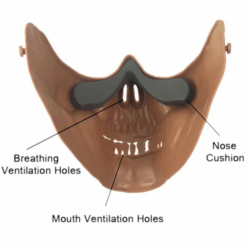 Велосипедная маска Защита половины лица ионная страйкбольная маска для верховой езды Череп Скелет страйкбол Пейнтбол Защита половины лица страйкбол мА