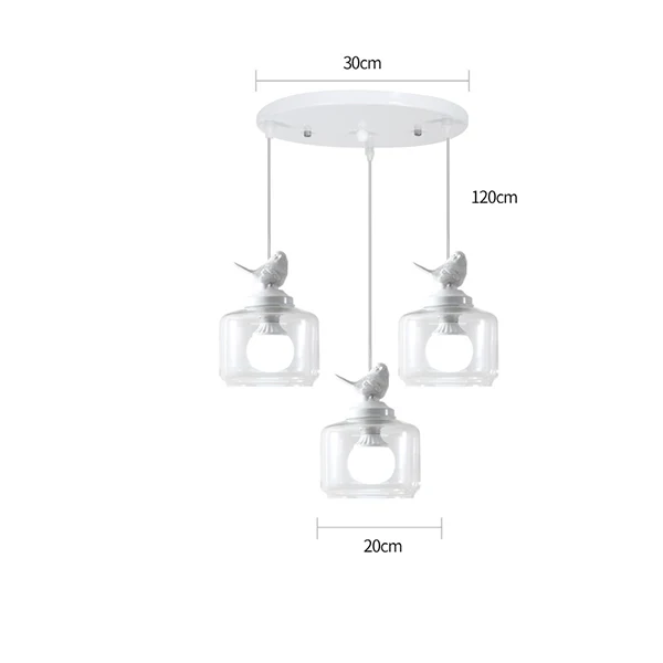 Скандинавский Ресторан Бар творческая детская комната балкон крыльцо лестница одна голова стеклянная птица люстра - Цвет корпуса: 3 head round