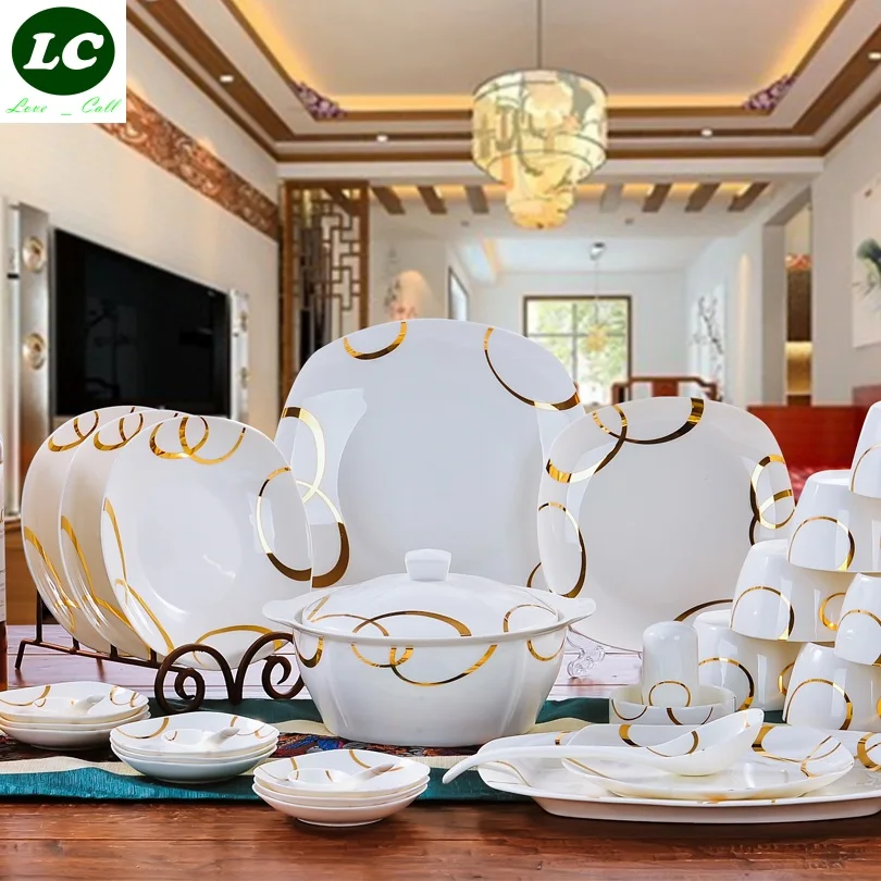 free shipping dinnerware set ceram 56pcs plates bowls dishes set high