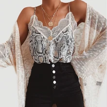 Female Lace Cami Tank Snakeskin Printed Women Seeveless Chiffon Cami Tops Sexy Summer Tank tops Female Lace Cami Tank Snakeskin Printed Women Seeveless Chiffon Cami Tops Sexy Summer Tank tops