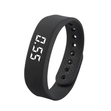3D T5 светодиодный Дисплей спортивные датчик Фитнес браслет умный счетчик шагов шагомер с Батарея P0