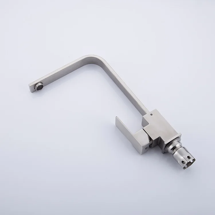 

304 stainless steel kitchen faucet hot and cold mixing sink faucet square handle can be rotated