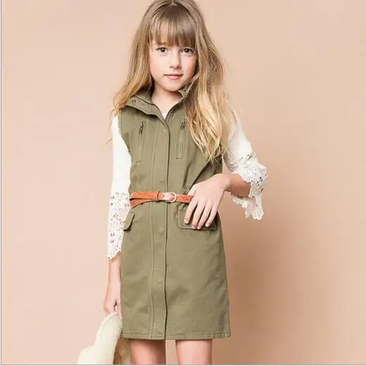 Autumn Junior Vest Dresses Teenager Fashion Cotton Waistcoat Dress 2016