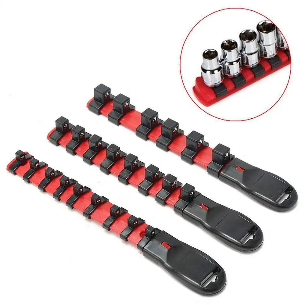 

3Pcs 1/4''3/8''1/2'' Socket Rack Holder Socket Rail track Storage Self Storage Socket Sliding Rail Tool Parts For Socket Wrench
