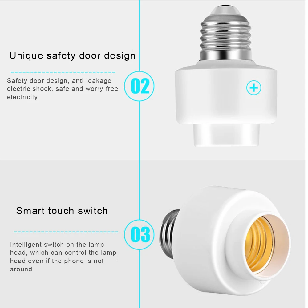 Беспроводной смарт-светильник с Wi-Fi, винтовой светильник, держатель для лампы, цоколь, поддержка E27, для домашнего использования, Прямая поставка