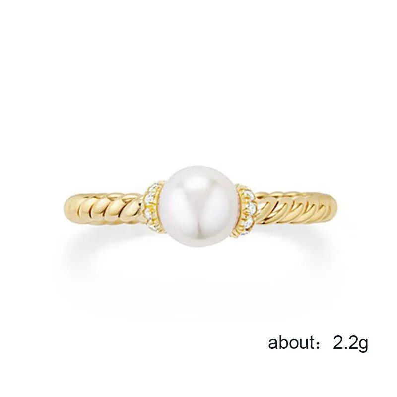 Новое популярное Золотое кольцо Mostyle, кольцо с искусственным жемчугом, оригинальное свадебное ювелирное изделие, подарок для матери