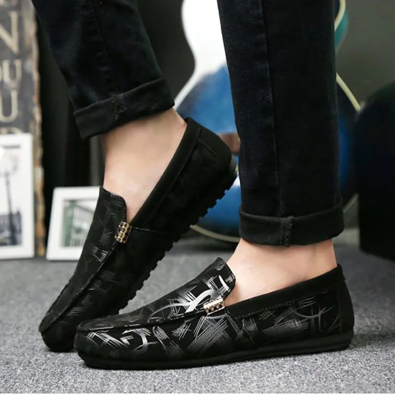 Новые весенние туфли в горошек с принтом модная повседневная мужская обувь индивидуальная фланелевая камуфляжная легкая дышащая обувь - Цвет: black
