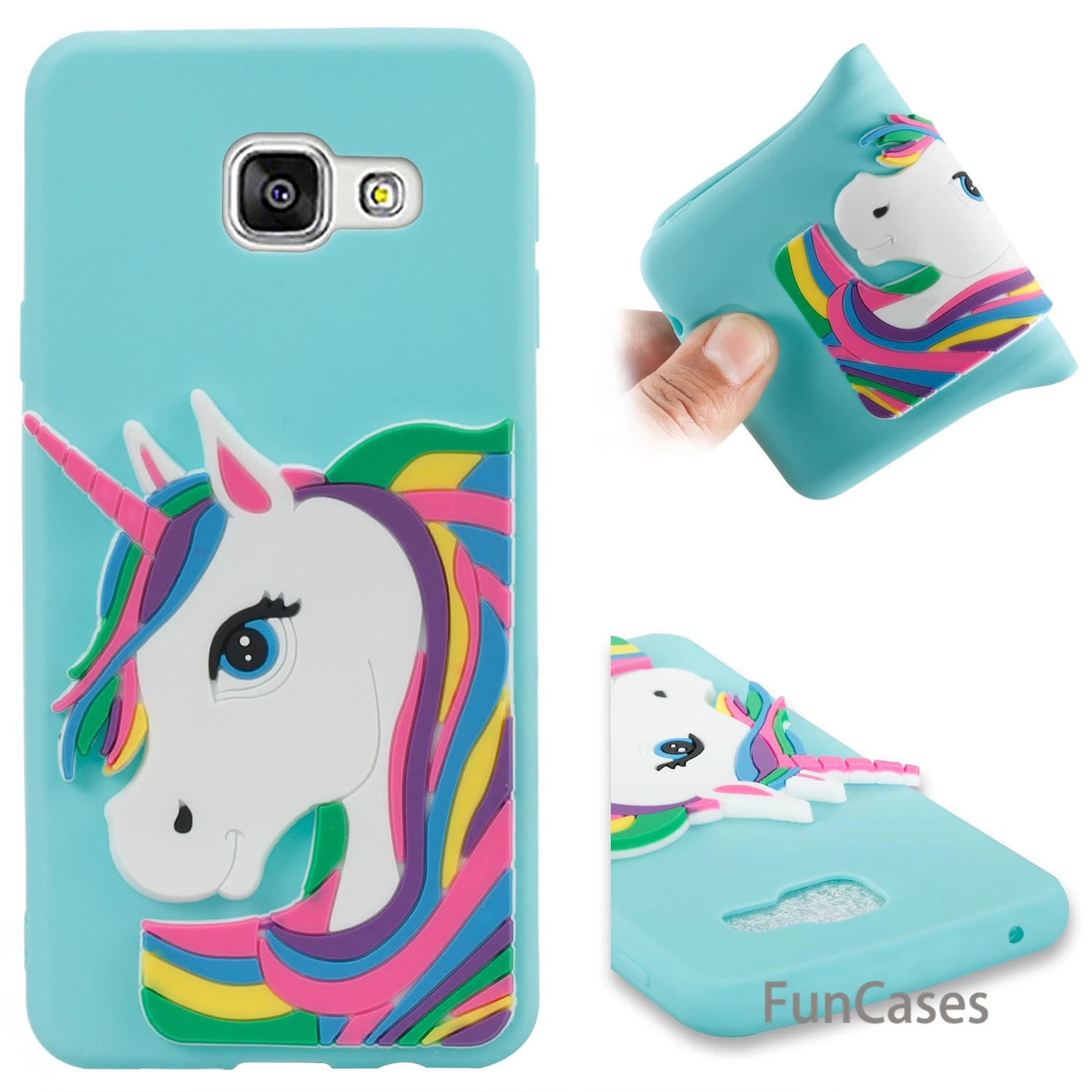 Cartoon Unicorn Case sFor Hoesje Samsung A310 Soft Silicone Back Cover Movil Cute Cellphone Case sFor Samsung Galaxy A3 2016 Cas