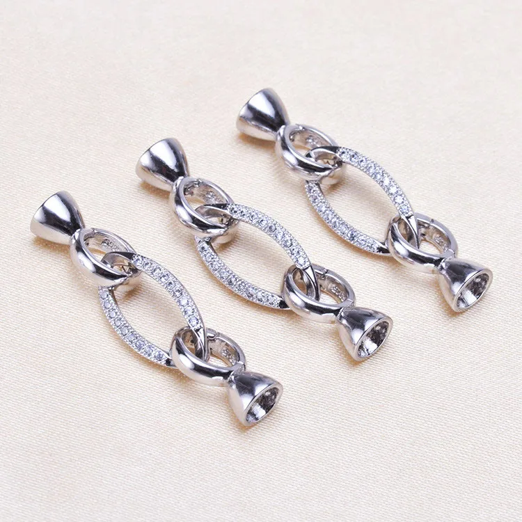 

DIY Jewelry Fittings Supplies Copper Fastener Clasp Connector Accessories For Natural Stones Pearls Bracelets Necklace Making