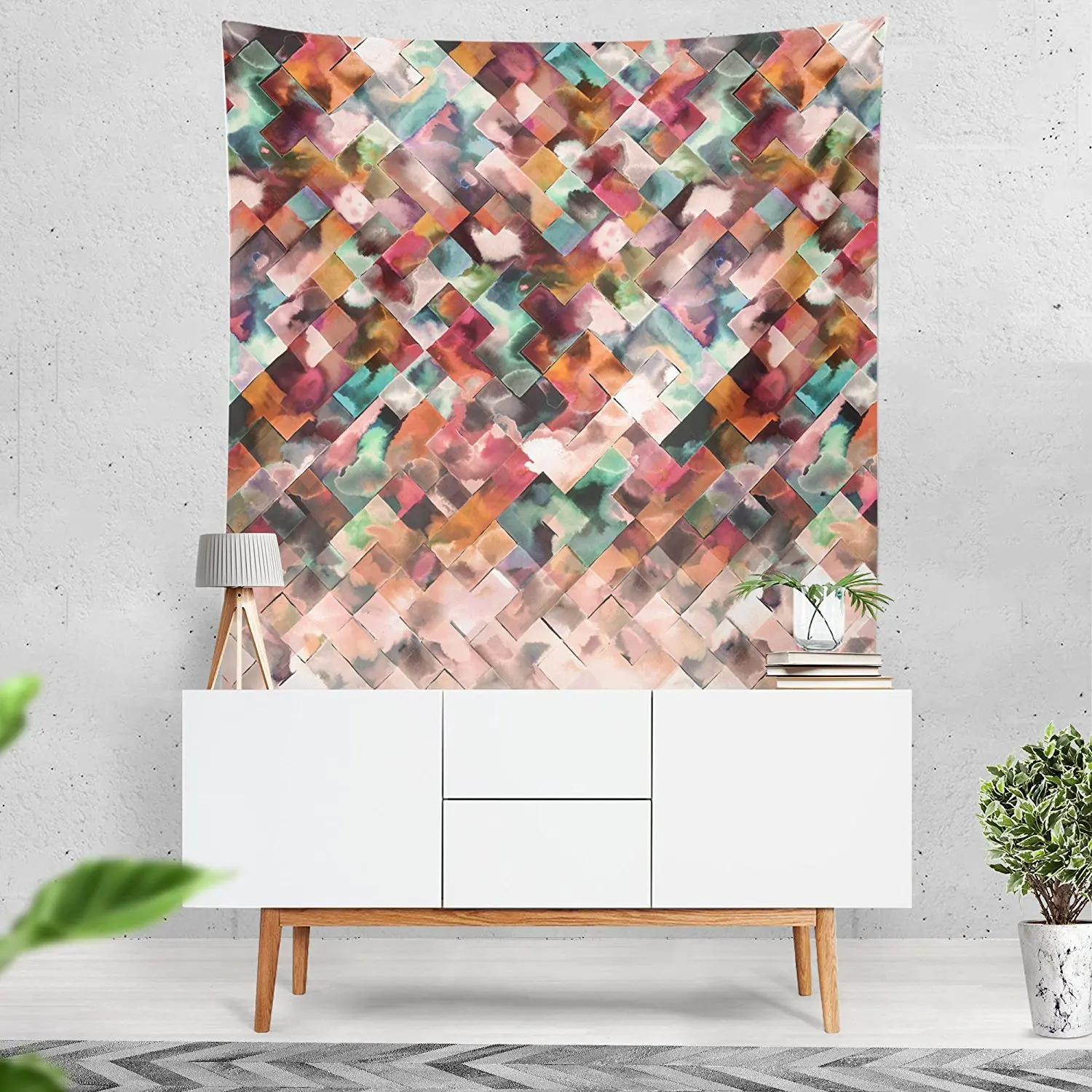 Buy Modern Psychedelic Moody Geometric Large Wall