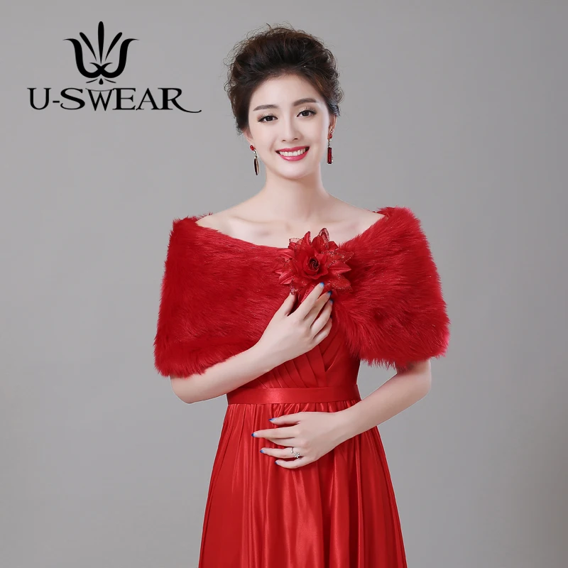 U-SWEAR 2018 Новое поступление Красные Свадебные мыс свадебное платье аксессуары один размер Болеро свадебное куртка Свадебный куртка для