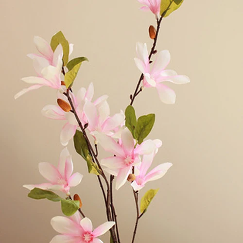 Фантазия шелк искусственная Орхидея Искусственные цветы ветви имитация магнолии букет цветы из ткани ручной работы для спальни Свадебный декор - Цвет: Light Pink