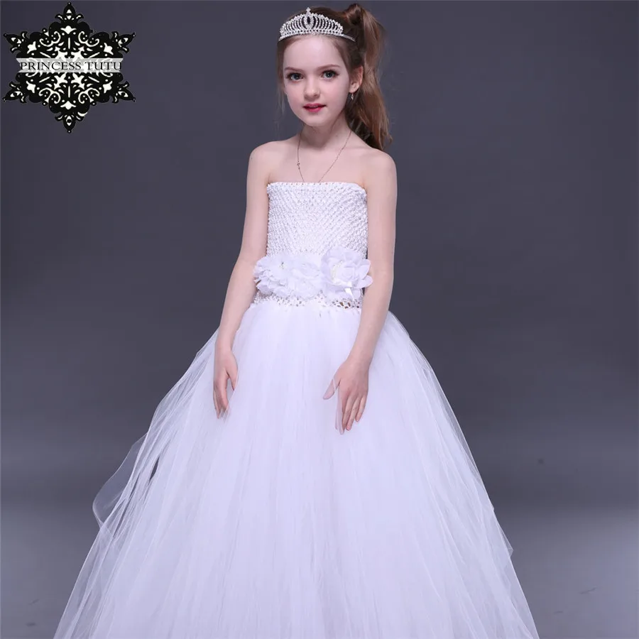Princess Tutu Wedding Bridesmaid Flower Girl Dresses White Tutu Dress