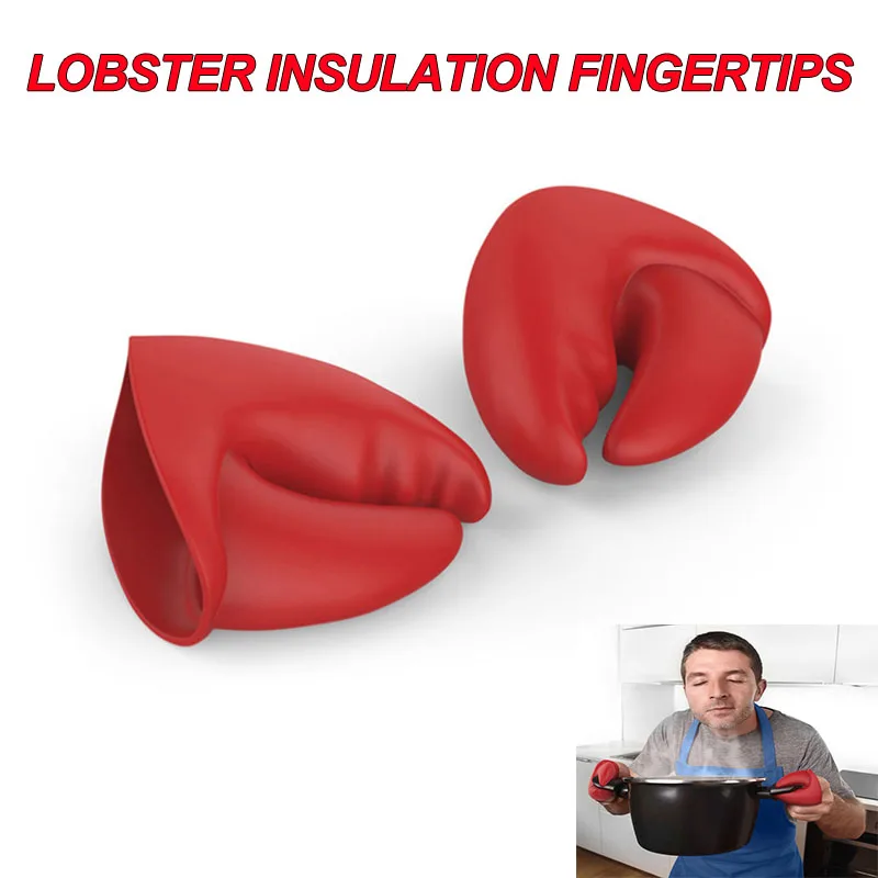 

2PCS Insulation finger cot Anti-scald gloves red Creative Lobster pliers High temperature resistant finger Protective finger