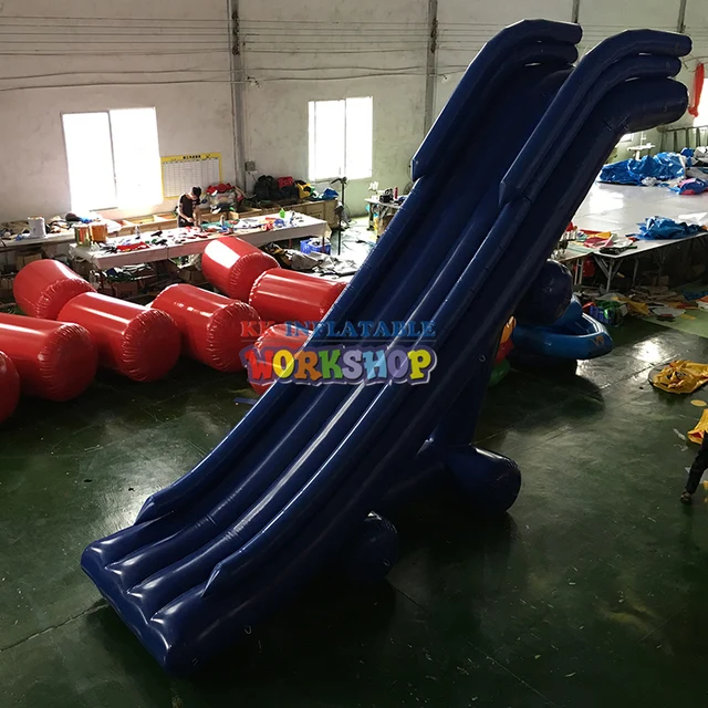 Commercial Water Play Equipment Floating Water Inflatable Dock Slide Yacht Inflatable Water Slide 2
