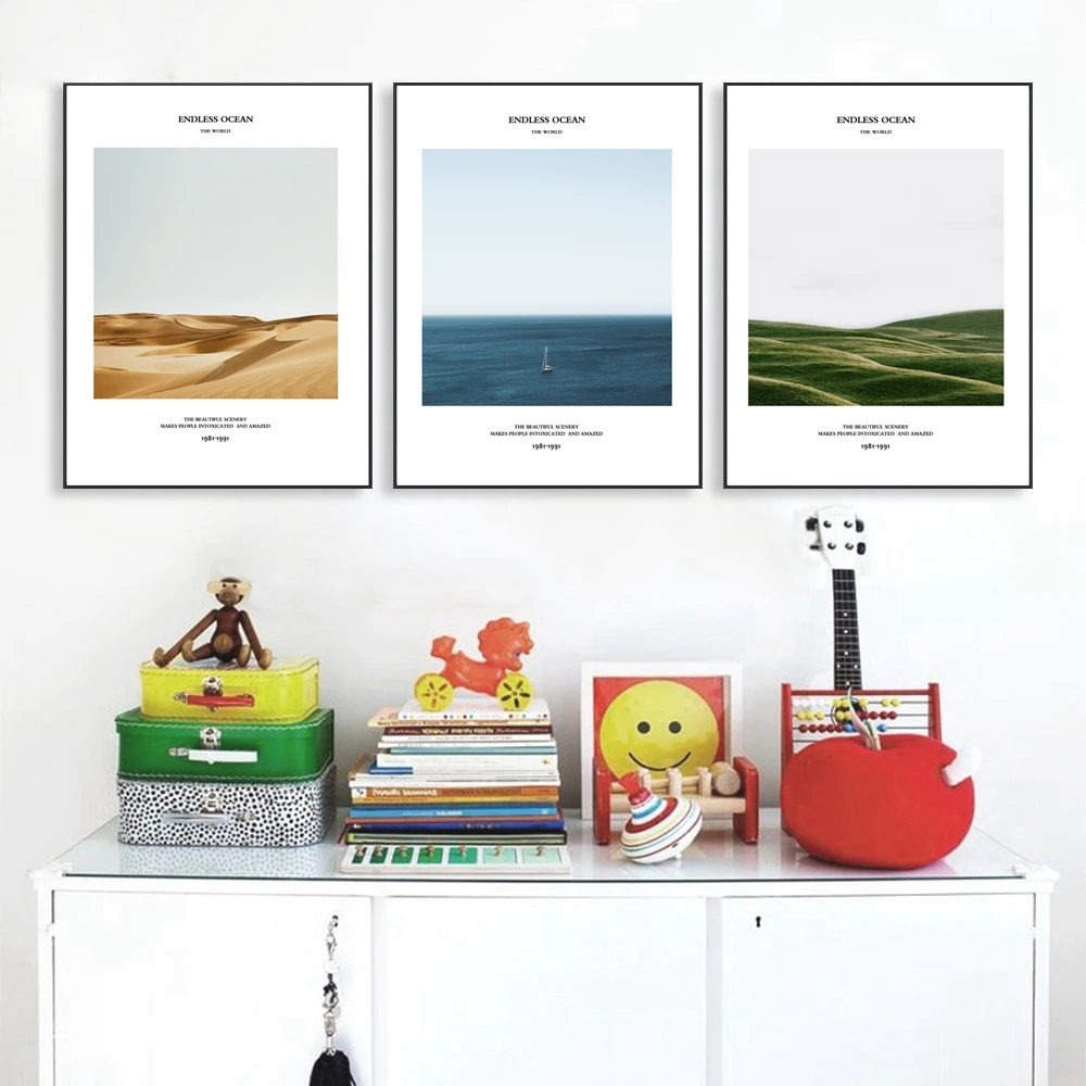 Posters And Prints Landscape Art Picture Desert Grassland Ocean Nordic Canvas Wall Art Paintings For Bathroom Kitchen Wall Decor Painting Calligraphy Aliexpress
