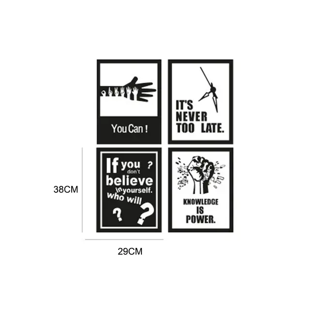 4 Pzset Motivazionale Parole Wall Sticker Carta Da Parati