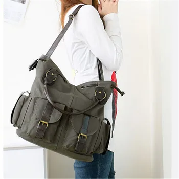 

Women Canvas Handbag Large Capacity Top Handle Shoulder Bags Vintage Casual Crossbody Bag Ladies Totes Female Bolsas