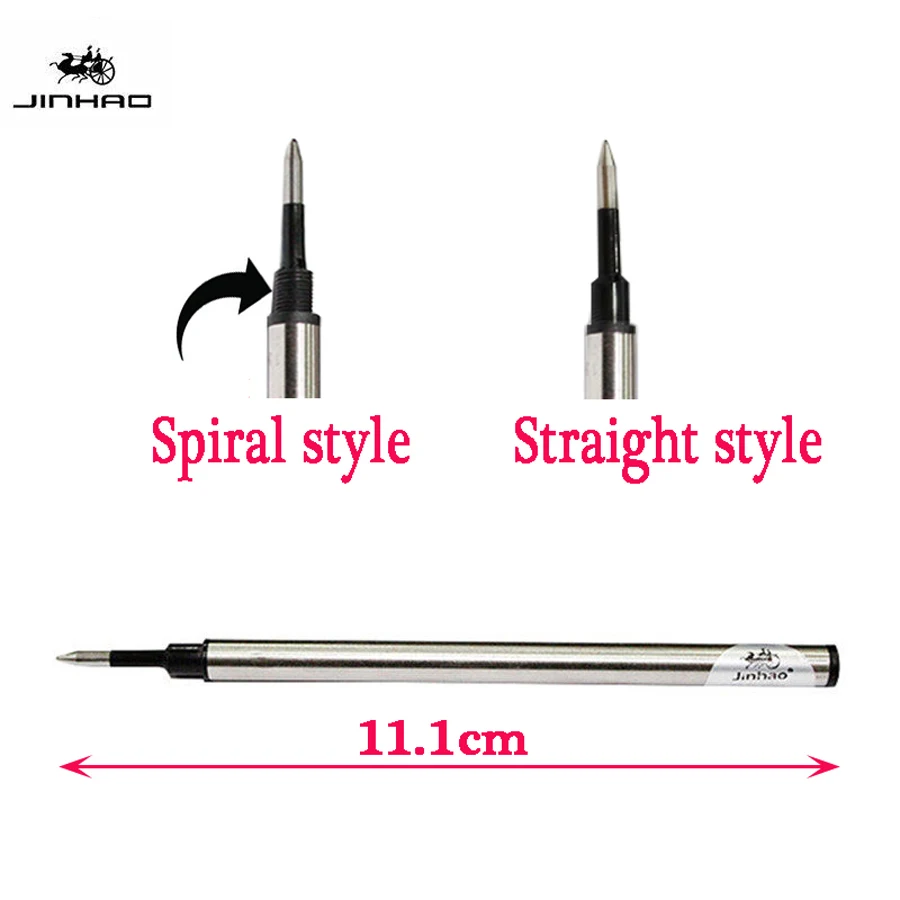 JINHAO Высокое качество шариковая ручка заправки черные и синие чернила 0,5-0,7 мм перо офисные и школьные принадлежности роликовые ручки заправки
