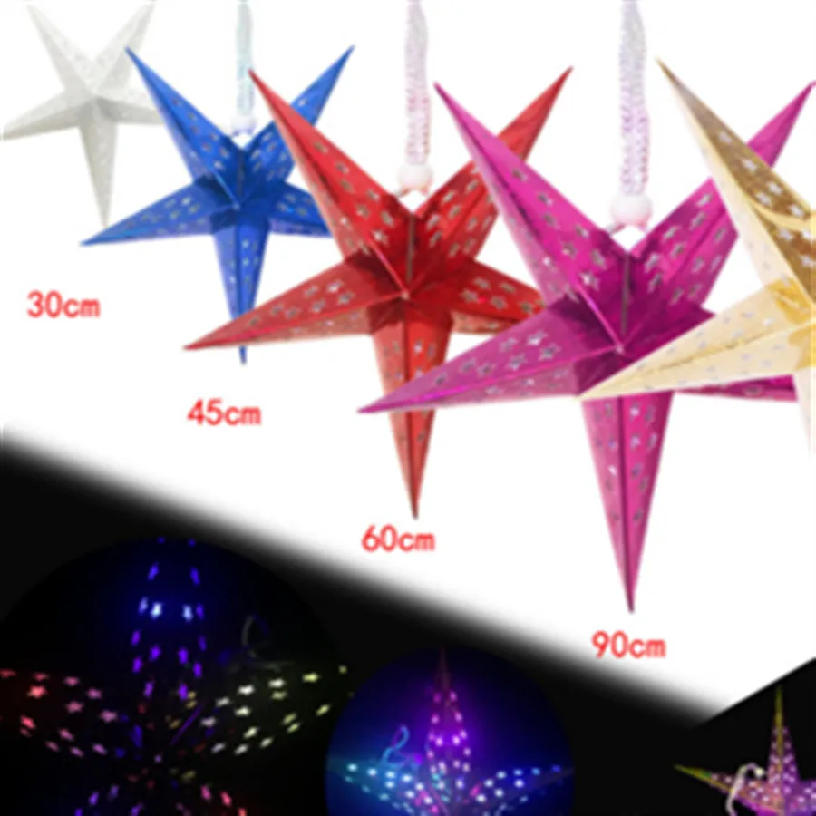 1 шт. диаметр 60 см шесть углов бумага звезда декоративная ткань бумага Звезда Фонарь Висячие звезды для фестиваля Рождественская вечеринка - Цвет: pink