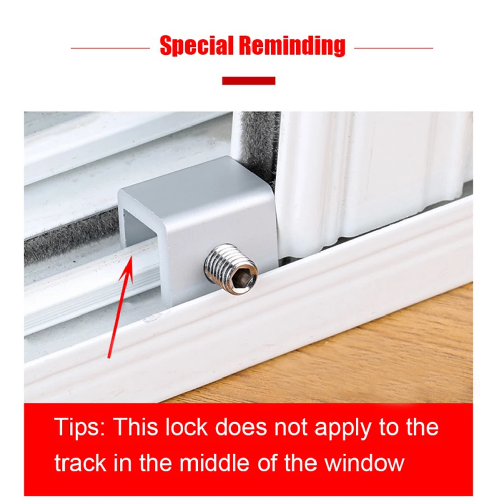 

2019 Sliding Window Locks Stop Aluminum Alloy Door Frame Security Lock With Keys Safety Key Lock
