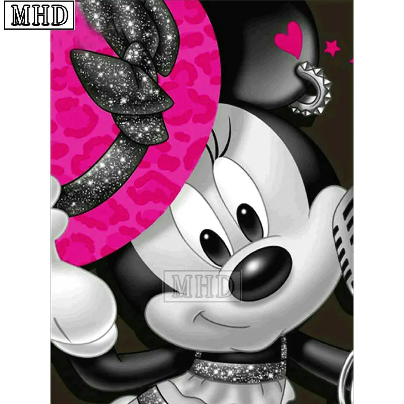 

5d diy diamond painting Minnie Mouse crystal mosaic full round diamond 3D diamond embroidery cross stitch children's gift