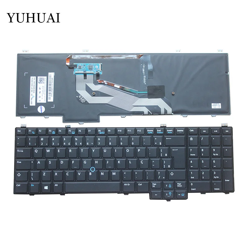 

New Brazil BR Laptop Keyboard for dell Latitude 15-5000 E5540 Series PK130WR1B35 NSK-LE1BC 035HY9 With Pointing Stick & Backlit