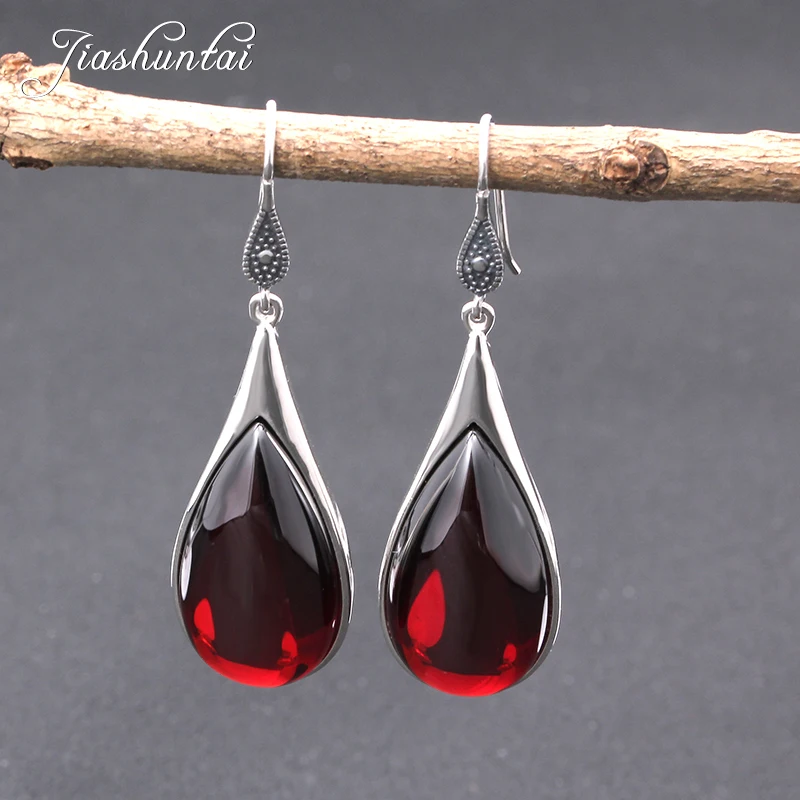 Женские винтажные серьги JIASHUNTAI из 100% стерлингового серебра 925 пробы с