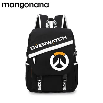 

Overwatch D.Va Genji Reaper Tracer Canvas Backpack Canvas Travel School Bag Shoulder Bag
