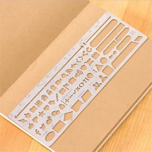 DIY Creative Cute Kawaii Hollow Metal Drawing Scale Ruler For Kids Gift Korean Stationery School Supplies Student 1620