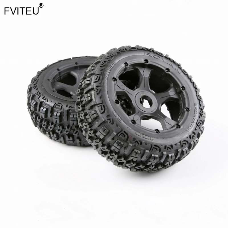 

FVITEU Complete Rubber Front Wheel Tire kits for 1/5 HPI BAJA 5B Rovan King Motor