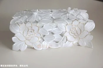 

Europe Wedding Cloth Napkins Flower Lace Guardanapo for Crafts Applique Tissue box