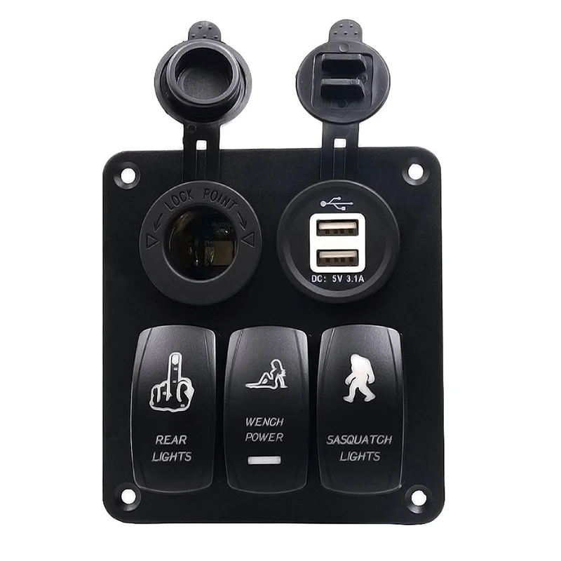 12 V/24 V 3 панель блока переключателей цепи переключатель с голубыми светодиодами