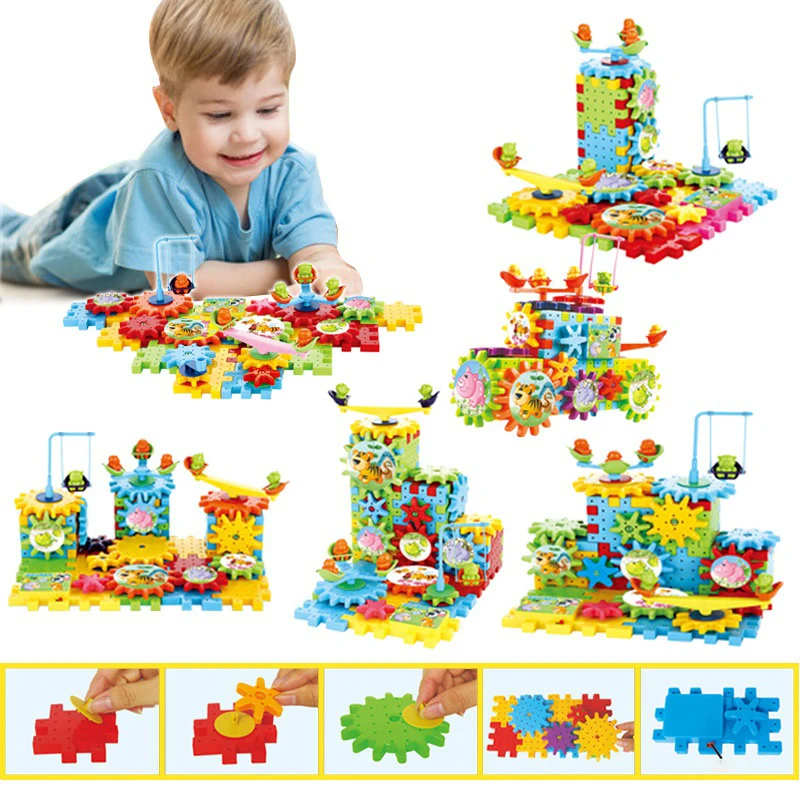 

DIY 3D Puzzles Blocks Kits Bricks Early Gear Toys For Children Baby Electronic Building Learning Education Toys Gifts
