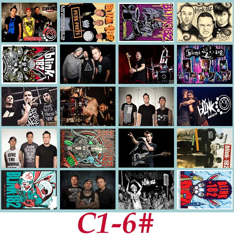 C1-6# Blink-182 Классическая серия стикеров 20/шт ПВХ стикер Дорожный чемодан PencilBox велосипед Телефон раздвижная пластина Граффити стиль