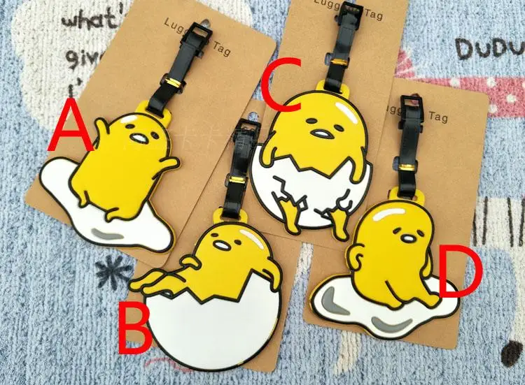

1pcs Gudetama kawayi Cute Egg PVC Bag Pendant Travel Name luggage Tag