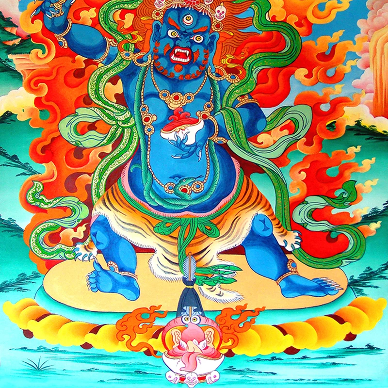 마이크로 스프레이 티베트어 탱카 거실 현관 걸이 그림, 탱카 주거 장식 그림