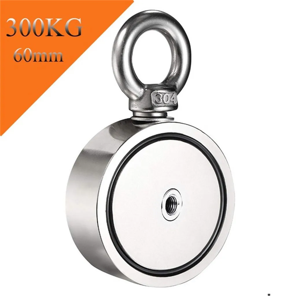

Strong Pulling Force 200/300/500KG Double Side Neodymium Metal Magnet Detector Fishing Kit+10M Rope Drop Shipping