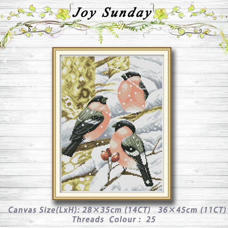 

Red-bellied bird in the snow Patterns dmc 14CT 11CT Counted Cross Stitch Sets embroidery set Needlework kit chinese cross stitch