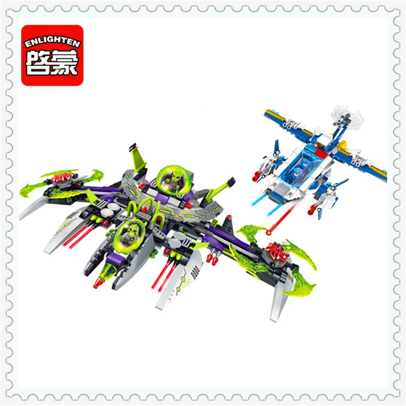 

ENLIGHTEN 1617 Space Adventure Arrest Alien Battleship Building Block Compatible Legoe 704Pcs Toys For Children