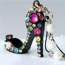 2 шт./лот, шикарные, с кристаллами, бриллиантами, жемчужинами, ремешки для телефона, на высоком каблуке, обувь, очаровательный аксессуар-брелок, ремешки для телефона на продажу
