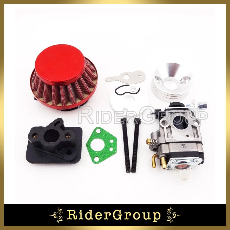 

Racing 15mm Carburetor 44mm Air Filter Alloy Stack Kit For 2 Stroke 33cc 43cc 49cc Engine Parts Goped EVO Gas Scooter