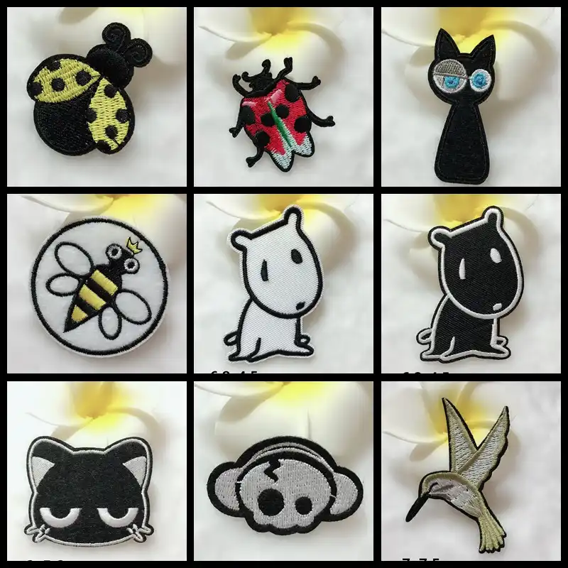 Patchs De Creme Glacee 1 Piece Dessin Anime Animal Hippo Coccinelle Abeille Punk Tete De Mort Broderie Chat Noir Sac A Dos Appliques De Fer Sur Vetements Aliexpress