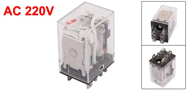 JQX-13F AC 220V Coil 8 Pin DPDT Power Relay 10A 240VAC 24VDC Xybyp