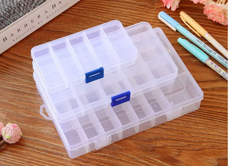 Practical Adjustable Compartment Plastic Storage Box Jewelry Earring Bead Screw Holder Case Display Organizer Container d1