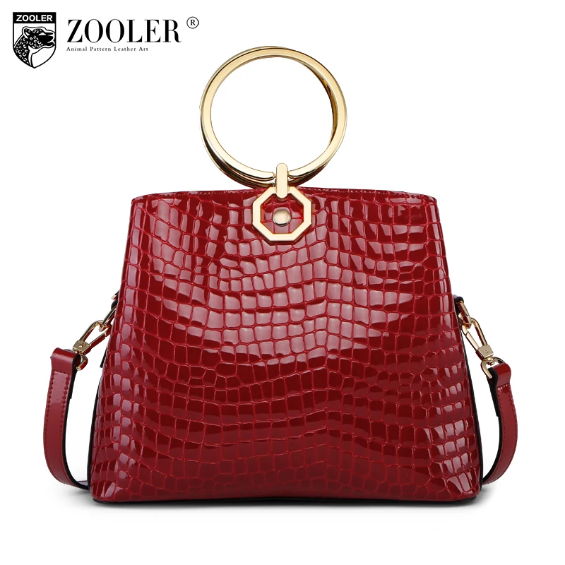 

Hot &New Zooler Brand 2018 women leather bags alligator pattern top handle genuine leather bag women bag bolsas tote #y666